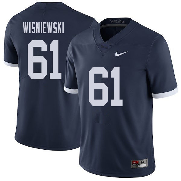 Men #61 Stefen Wisniewski Penn State Nittany Lions College Throwback Football Jerseys Sale-Navy